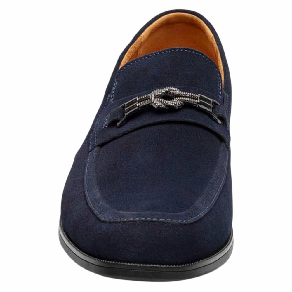 Stacy Adams Ravelle Moc Toe Slip On Bit Loafers Navy Blue Suede Shoes 7.5 NEW - Picture 14 of 15